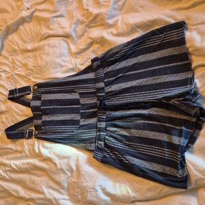 No Boundaries Blue and White Overalls